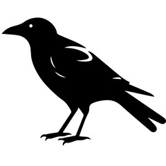 raven silhouette Flat Icon vector illustration Clipart