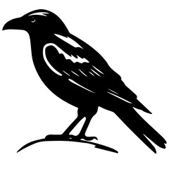 raven silhouette Flat Icon vector illustration Clipart