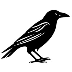 raven silhouette Flat Icon vector illustration Clipart