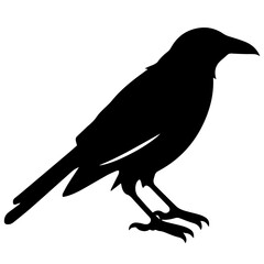 raven silhouette Flat Icon vector illustration Clipart