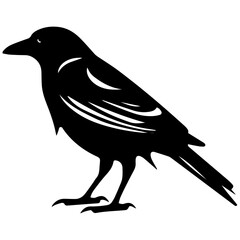 raven silhouette Flat Icon vector illustration Clipart