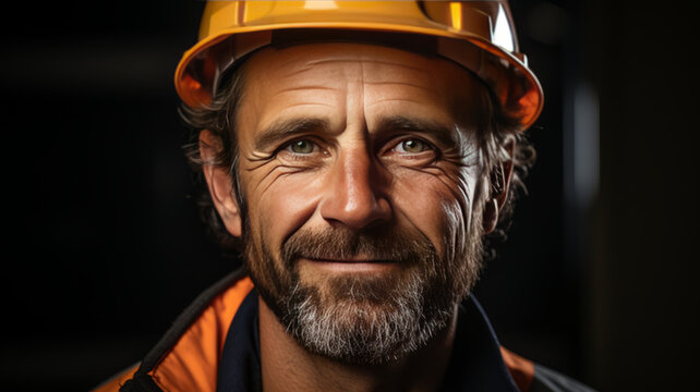 Construction manager on white background