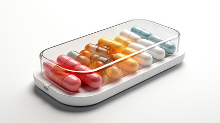 Pill organizer isolated on white background