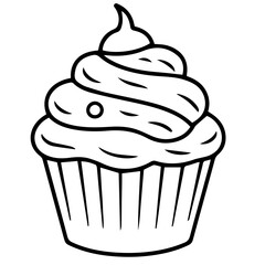 cup cake icon isolated vector