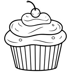 cup cake icon isolated vector
