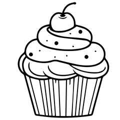 cup cake icon isolated vector