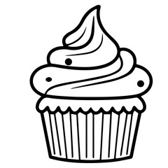 cup cake icon isolated vector