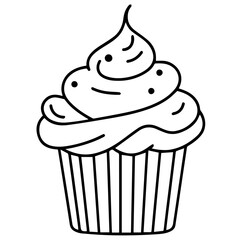 cup cake icon isolated vector