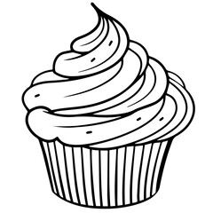 cup cake icon isolated vector