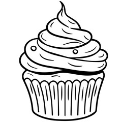 cup cake icon isolated vector