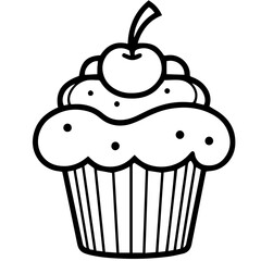 cup cake icon isolated vector