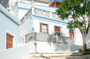 little alley with traditional house in Diafanie, Karpathos, Greece, greek, island, Europe, 