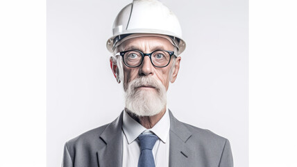 Construction manager on white background,generative ai