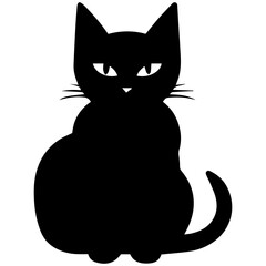 Vector isolated cat silhouette, logo, print, decorative sticker