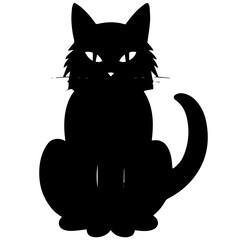 Vector isolated cat silhouette, logo, print, decorative sticker