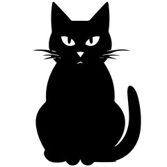Vector isolated cat silhouette, logo, print, decorative sticker