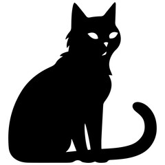 Vector isolated cat silhouette, logo, print, decorative sticker