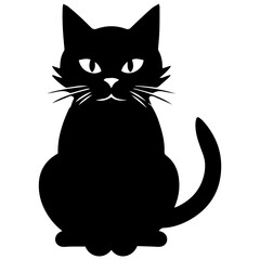 Vector isolated cat silhouette, logo, print, decorative sticker