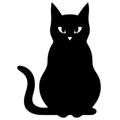 Vector isolated cat silhouette, logo, print, decorative sticker