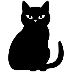 Vector isolated cat silhouette, logo, print, decorative sticker
