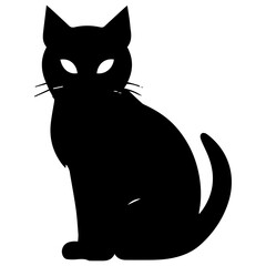 Vector isolated cat silhouette, logo, print, decorative sticker