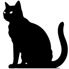 Vector isolated cat silhouette, logo, print, decorative sticker