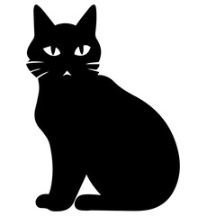 Vector isolated cat silhouette, logo, print, decorative sticker