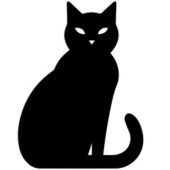 Vector isolated cat silhouette, logo, print, decorative sticker