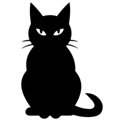 Vector isolated cat silhouette, logo, print, decorative sticker