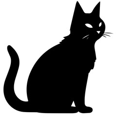 Vector isolated cat silhouette, logo, print, decorative sticker