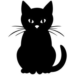 Vector isolated cat silhouette, logo, print, decorative sticker