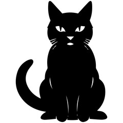 Vector isolated cat silhouette, logo, print, decorative sticker