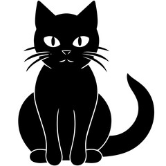 Vector isolated cat silhouette, logo, print, decorative sticker