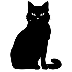 Vector isolated cat silhouette, logo, print, decorative sticker
