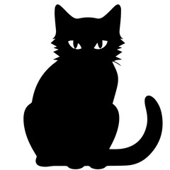 Vector isolated cat silhouette, logo, print, decorative sticker