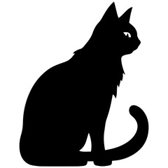 Vector isolated cat silhouette, logo, print, decorative sticker