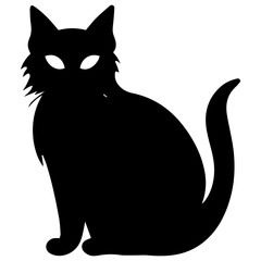 Vector isolated cat silhouette, logo, print, decorative sticker
