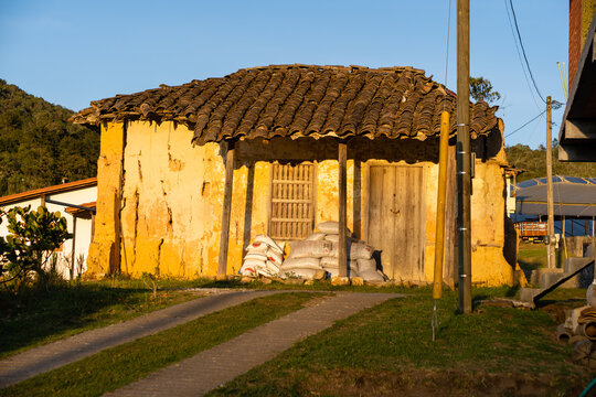abandoned old house of bahareque in santa elena medellin colombia