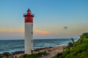Fototapeta na wymiar Umhlanga Lighthouse one of the world's iconic lighthouses in Durban north KZN South Africa