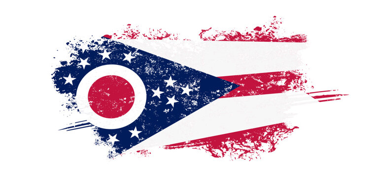 The flag of the U.S. state of Ohio,  Ohio Burgee, flag with grunge effect