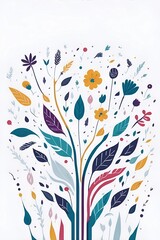 Abstract flowers background. AI generated illustration