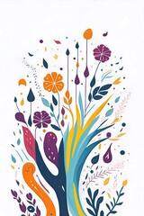 Abstract flowers background. AI generated illustration
