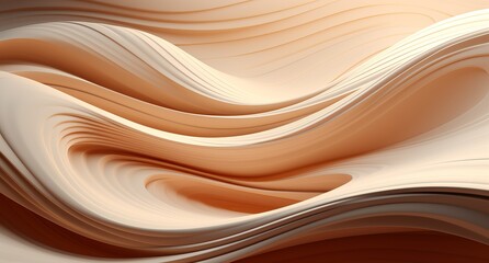 3D wavy abstraction from light wood. Concept: non-objective abstractio art, screensavers, website backgrounds.