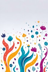 Fototapeta premium Abstract flowers background. AI generated illustration