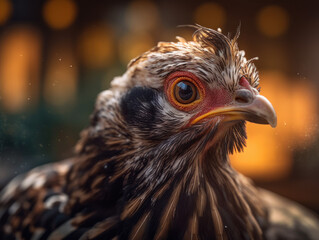 Chicken bird portrait created with Generative AI technology