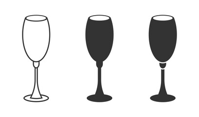 Сhampagne glass icon. Vector illustration.