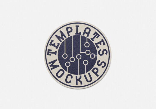 Mockup of customizable round cardboard coaster with customizable background