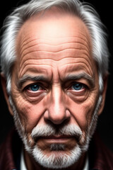 Portrait of a old man. High detailed old man illustration.