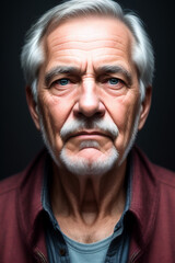 Obraz premium Portrait of a old man. High detailed old man illustration.