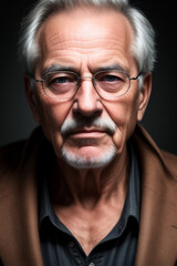 Obraz premium Portrait of a old man. High detailed old man illustration.